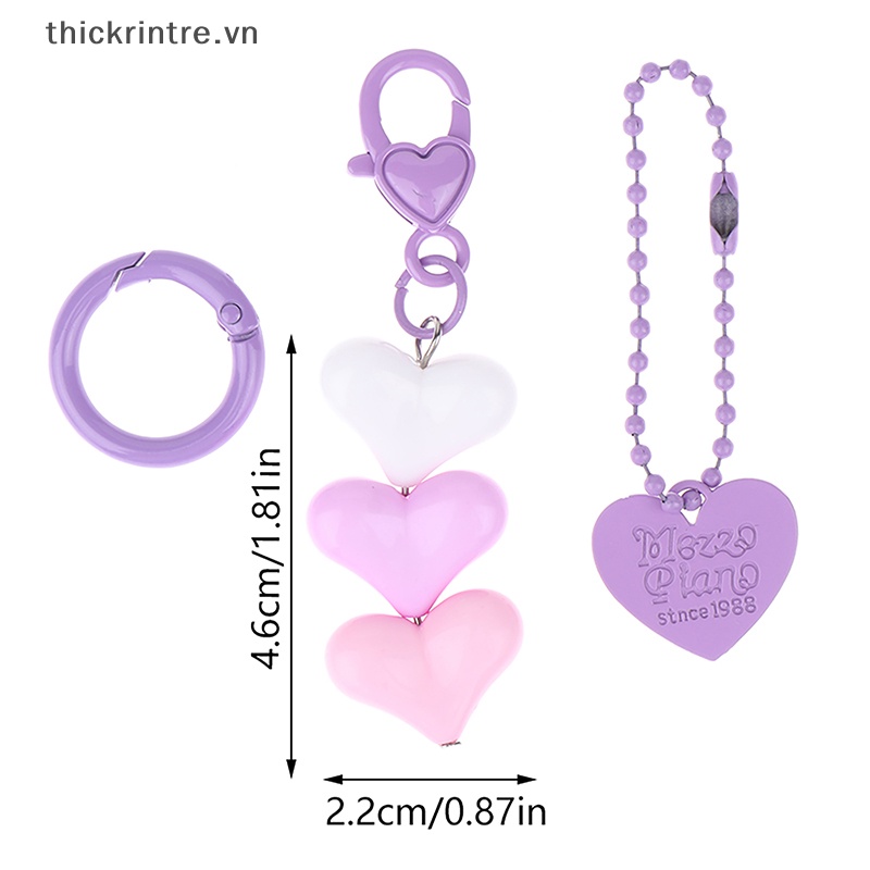 1 Móc Khóa Hình Trái Tim Xếp Chồng Lên Nhau Dễ Thương Dùng Làm Quà Tặng Cho Bạn Gái / Ba Lô DIY VN