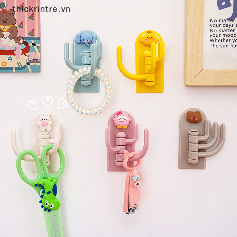 Móc Treo Đồ Dán Tường Bằng Nhựa Tự Dính Hình Cây Xương Rồng Dễ Thương