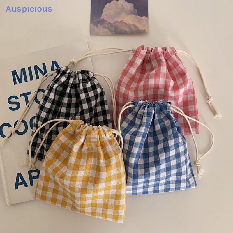 Túi Đựng Mỹ Phẩm / Trang Sức / Kẹo / Trà / Hạt Kích Thước Nhỏ Chất Liệu Cotton Lanh Kẻ Sọc Tiện Dụng