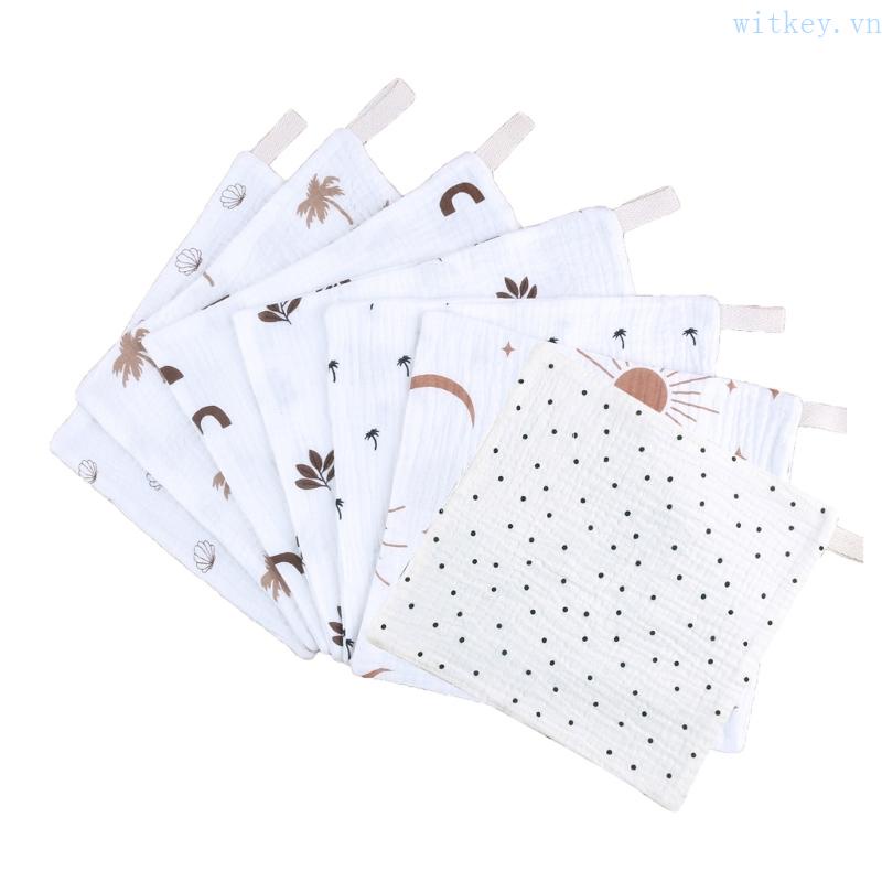 Bộ 7 Khăn Lau Mặt Bằng Cotton Thoáng Khí Cho Bé