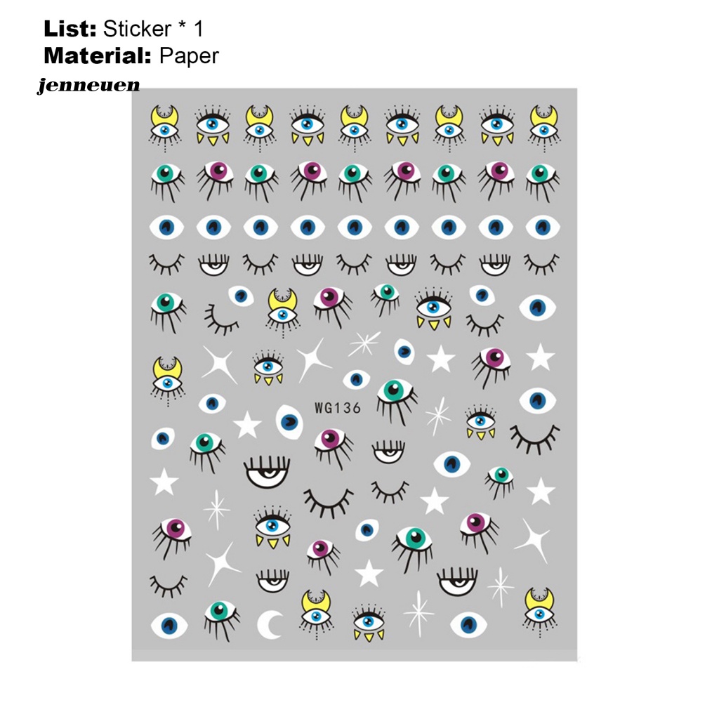 Đề Can Dán Móng Tay Nhiều Màu Sắc Họa Tiết Mắt Thời Trang Quyến Rũ Cho Nữ