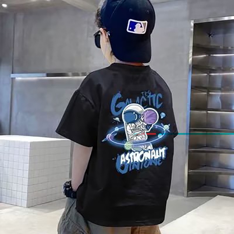 Áo Thun 100% Cotton Tay Ngắn In Họa Tiết Hoạt Hình Thời Trang Mùa Hè Dành Cho Trẻ Em