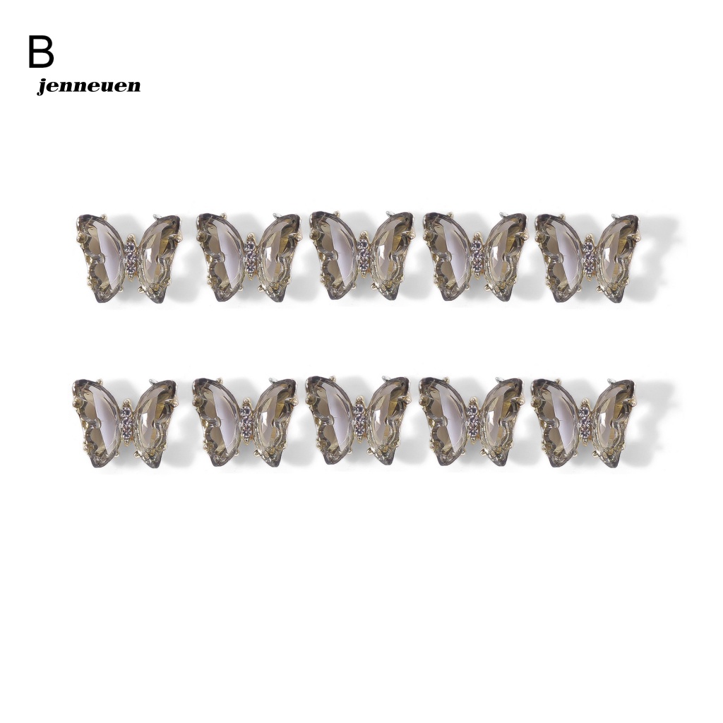 Set 10 Phụ Kiện Trang Trí Móng Tay Nghệ Thuật Hình Bướm Xinh Xắn