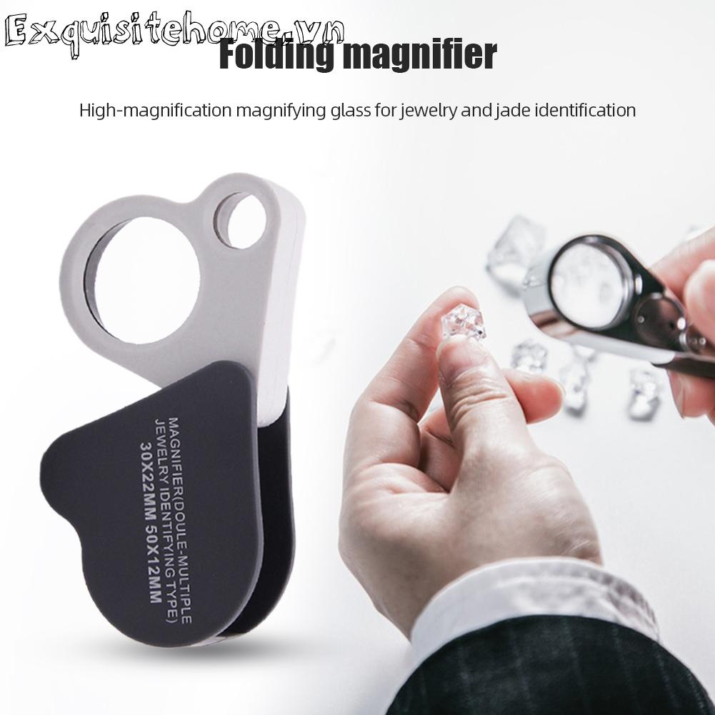 Kính Lúp Phóng Đại Trang Sức 30X 50X Có Thể Gấp Gọn Tiện Dụng