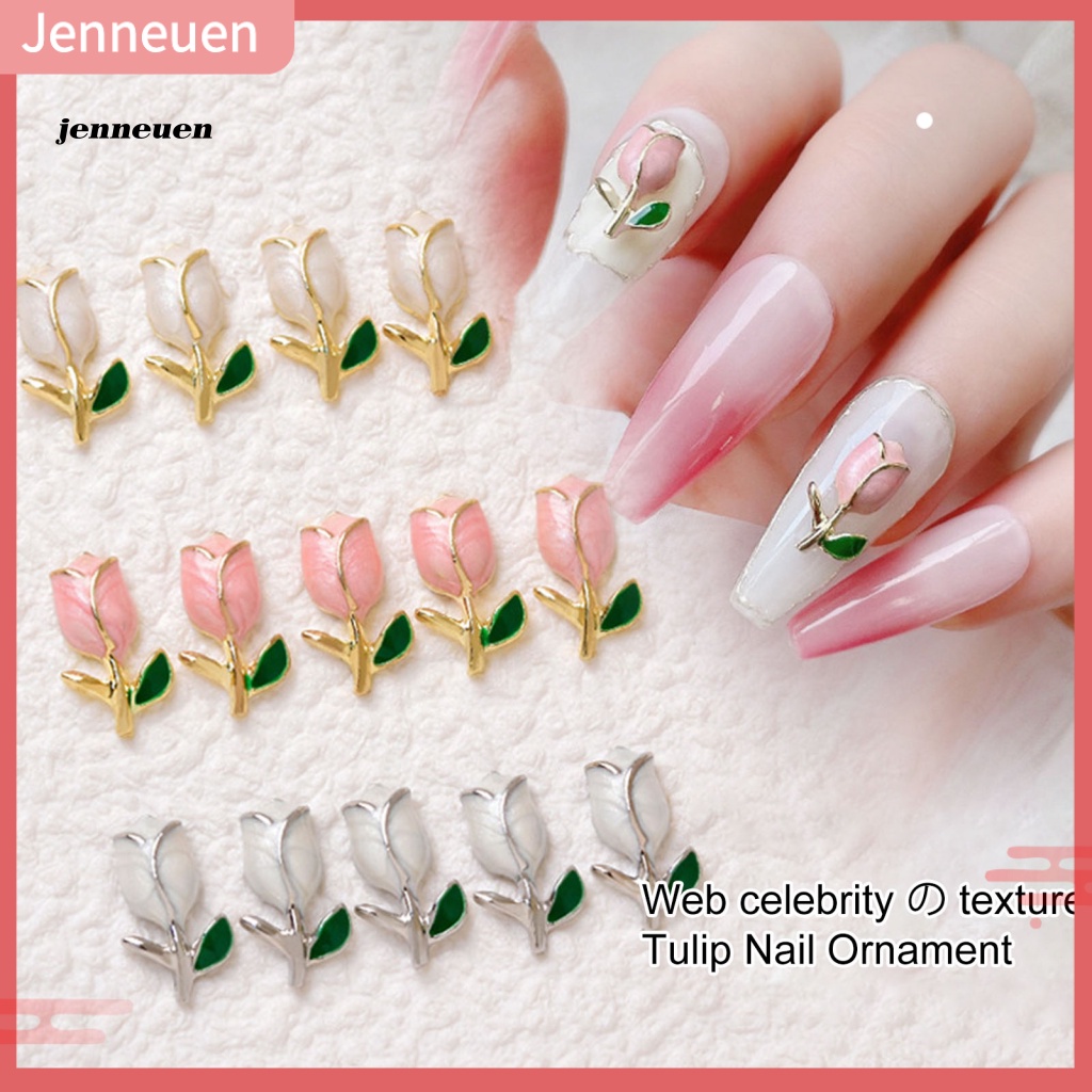 Set 10 Hoa Tulip Đính Trang Trí Móng Tay Nghệ Thuật