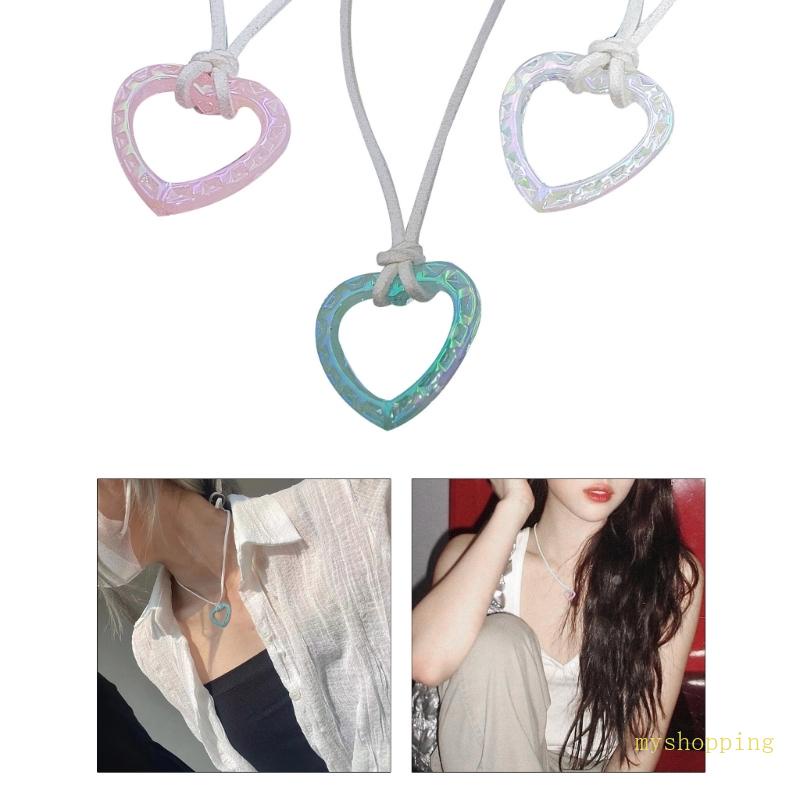 Vòng cổ Mặt Hình Trái Tim Bằng Acrylic Thời Trang