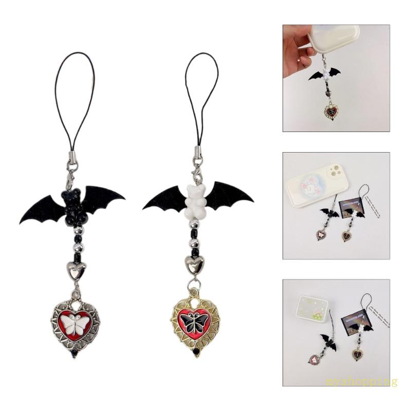 Dây Xích Gắn Điện Thoại Tua Rua Hình Dơi / Gấu / Bướm Y2k Phong Cách Halloween