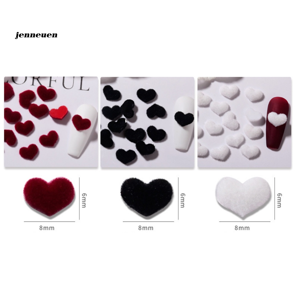 Bộ 20 Phụ Kiện Trang Trí Móng Tay Hình Trái Tim Phẳng Thời Trang Thu Đông