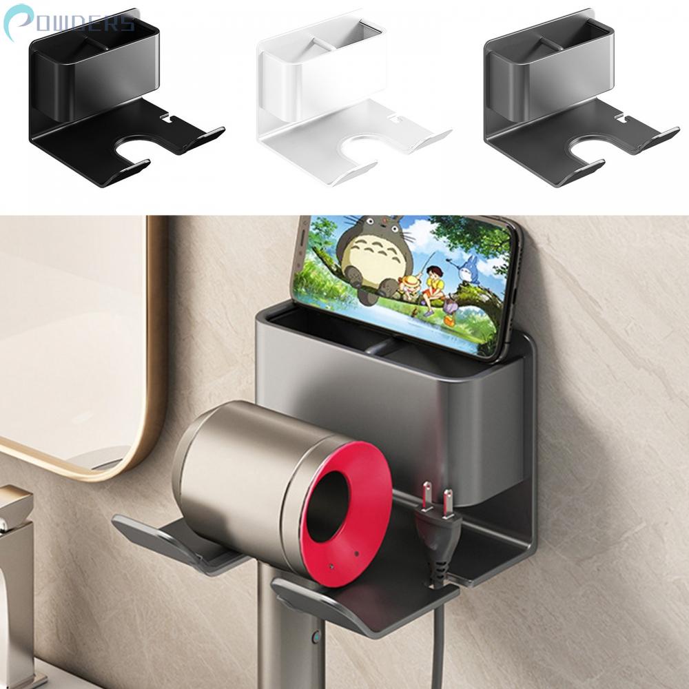 Giá Đỡ Máy Sấy Tóc Bằng ABS Màu Đen / Xám Dễ Tháo Gỡ Tiện Dụng