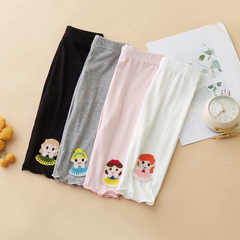 DISNEY Quần Legging Họa Tiết Hoạt Hình Elsa Thời Trang Mùa Hè Dành Cho Bé Gái 2-9 Tuổi