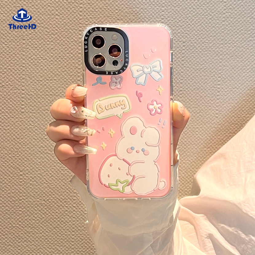 Ốp Điện Thoại Silicone Mềm Chống Sốc Màu Laser In Hình Thỏ Cho iPhone 14 13 12 11 Pro Max SE2020 X Xr Xs Max 8 7 Plus