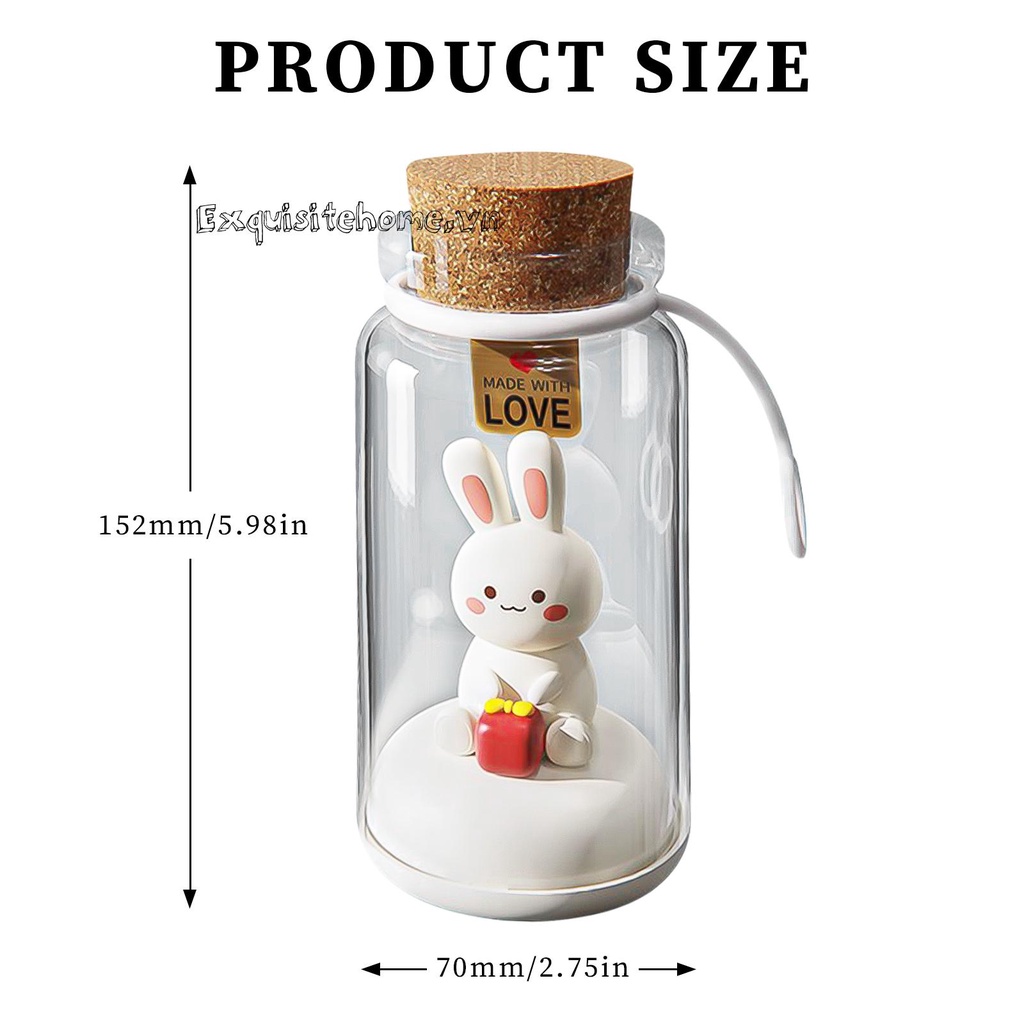 Đèn LED USB 500mAh Hình Thỏ 3 Bánh Răng Có Thể Điều Chỉnh Độ Sáng Dùng Trang Trí