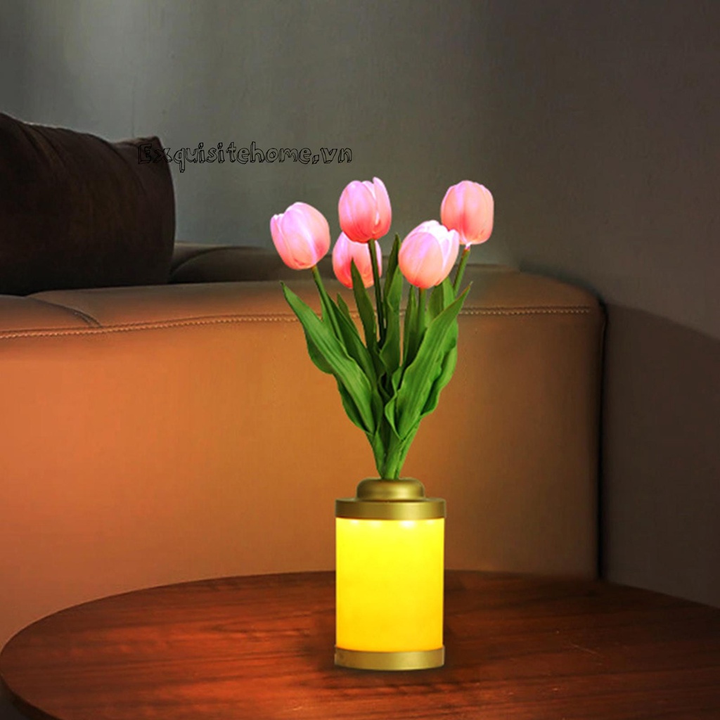 Đèn Ngủ LED Hình Hoa Tulip Với Phích Cắm USB Dùng Trang Trí Nhà