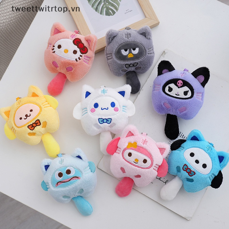 Móc Khóa Hình Thú Nhồi Bông Sanrio Kuromi Melody Dễ Thương
