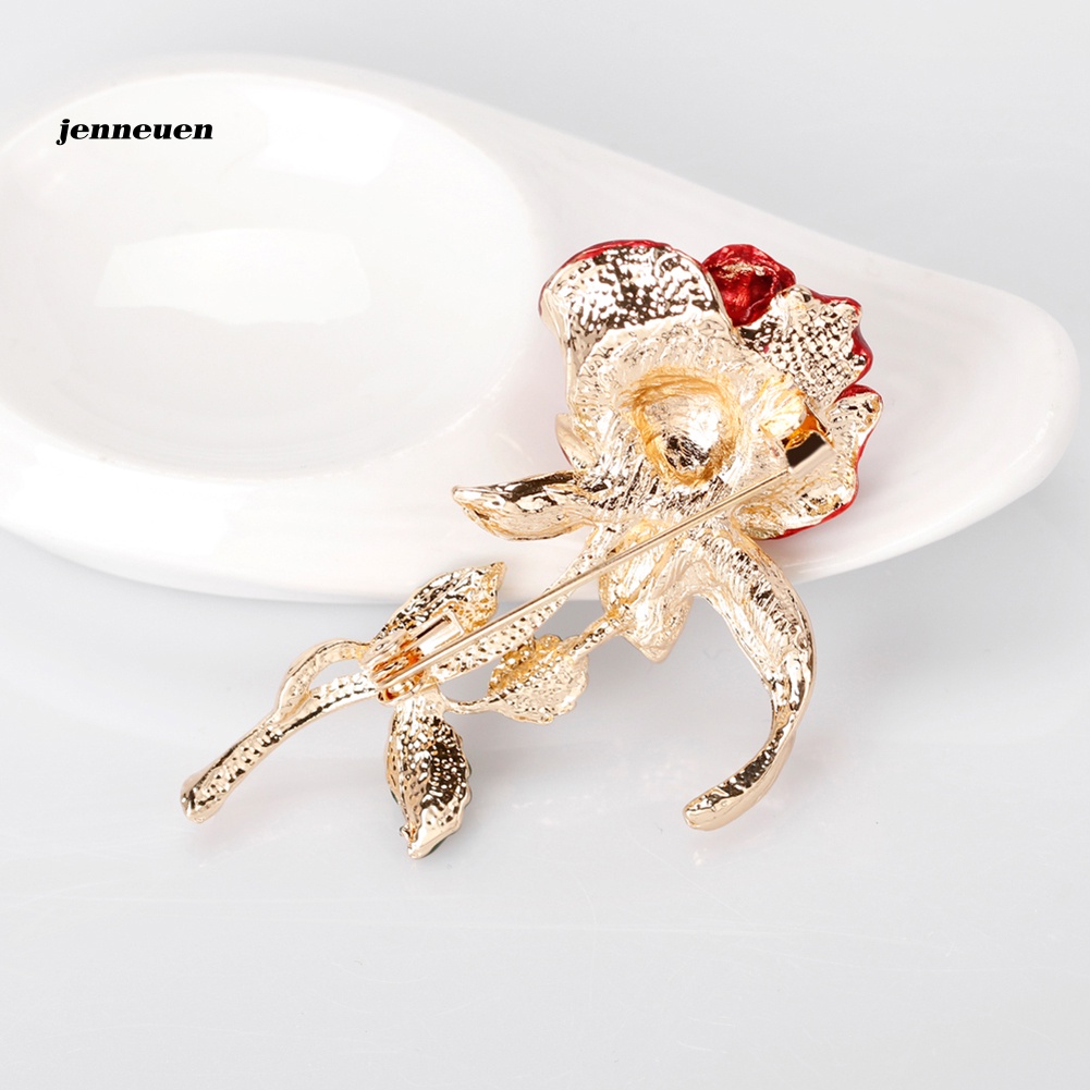 Ghim Cài Áo Hình Hoa Hồng Đính Đá Thời Trang