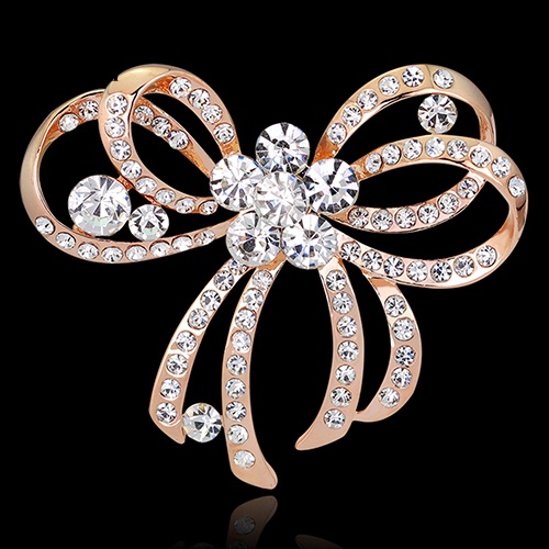 Trâm Cài Áo Hình Nơ Có Đính Đá Hợp Thời Trang Cho Nữ