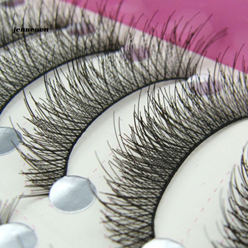 Set 10 Cặp Lông Mi Giả Màu Đen Handmade Dài Và Dày Dành Cho Trang Điểm Làm Đẹp