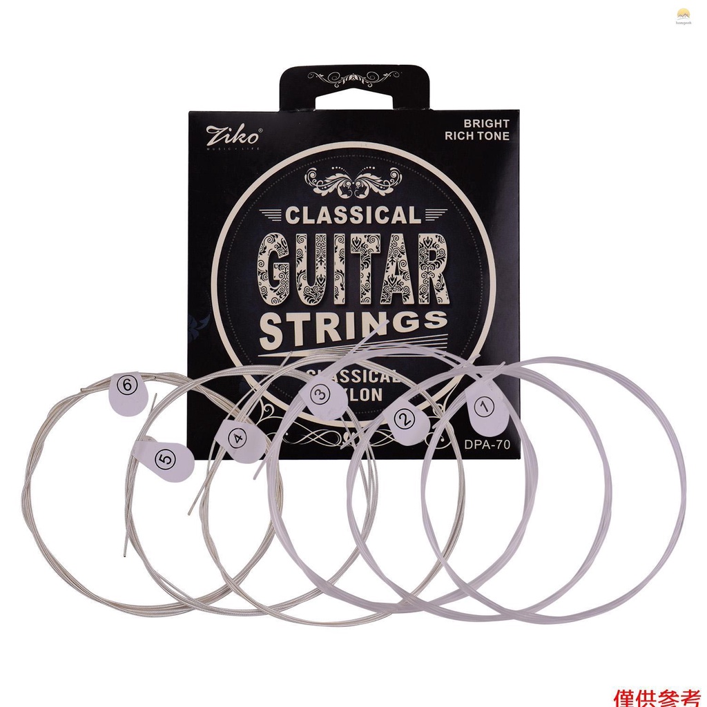 Set 6 Dây Đàn Bằng Nilon Mạ Bạc Nhẹ Chống Gỉ Sét HGV ZIKO DPA-70 Dành Cho Đàn Guitar Cổ Điển