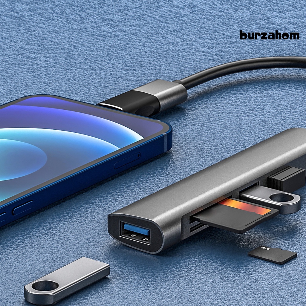 Đầu Đọc Thẻ Nhớ TF 5 Trong 1 Type-C USB 3.0 Hub Cho Điện Thoại