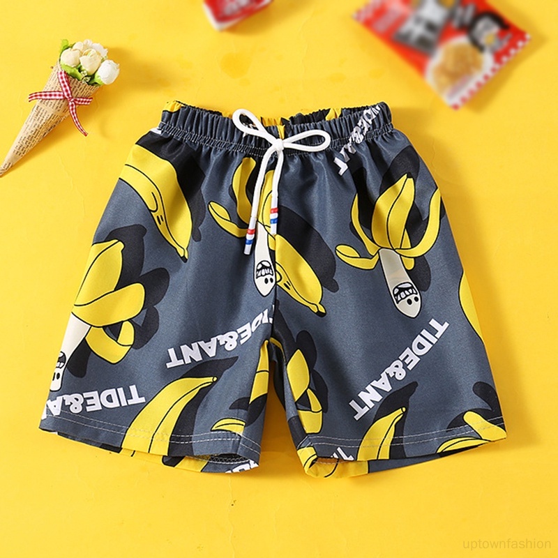Quần Short Đi Biển Dáng Rộng Họa Tiết Hoạt Hình Thời Trang Mùa Hè Cho Bé Trai