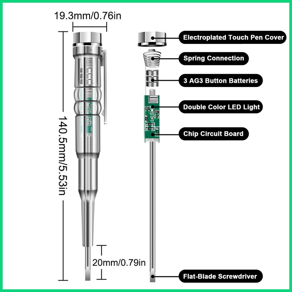 Thiết Bị Kiểm Tra Điện Áp Không Tiếp Xúc Trực Tiếp Có Đèn LED