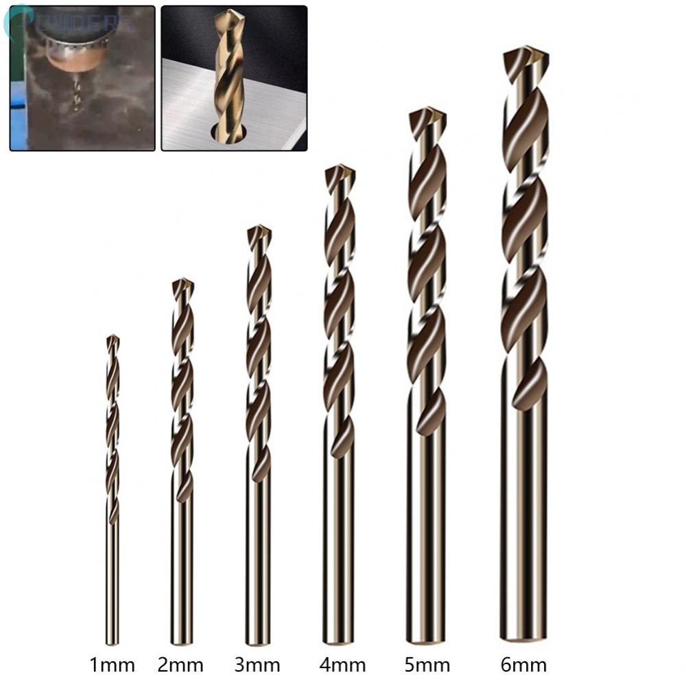 6 Mũi Khoan 1 / 2 / 3 / 4 / 5 / 6mm 5% Cho Kim Loại HSS M35
