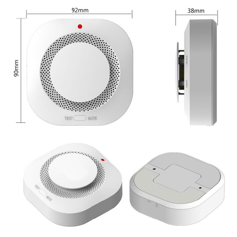 433MHz Wireless Smoke Detector Battery Power Smoke Fire Alarm with LED Indicator