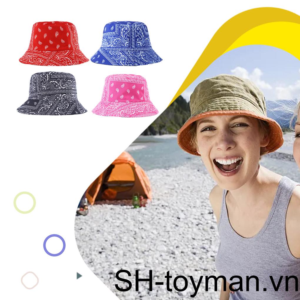 M Mũ Bucket Màu Trắng Đen Thoải Mái Hợp Thời Trang