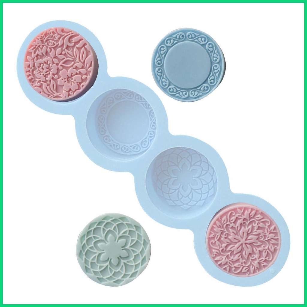 Khuôn Silicone Làm Xà Phòng 4 Ô Hình Hoa Khác Nhau