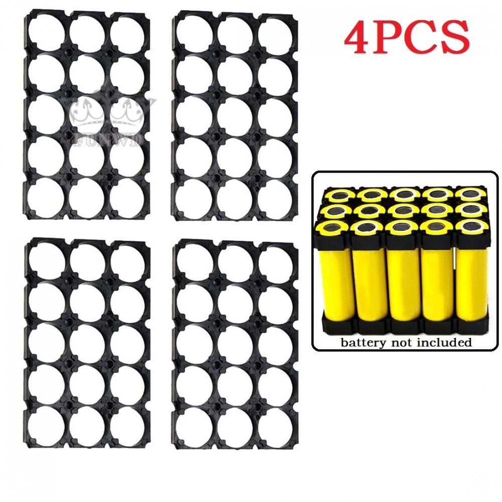 【FUNWD】DIY 21700 Battery Packs Plastic Frame Brackets 4pcs Battery Holder Stand