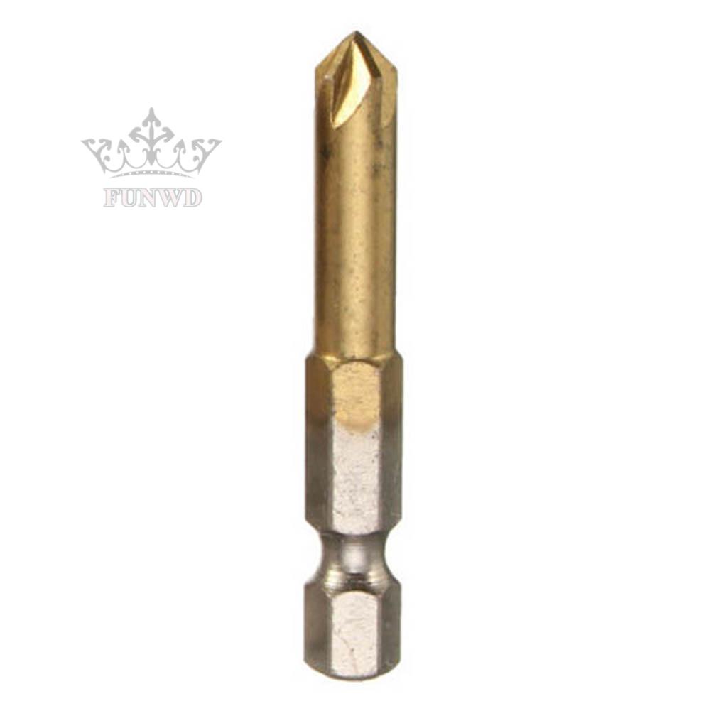 Drill Bit Easily In Wood For Sinking 90 Degree Holes Gold 1/4Inch Hex Shank 1Pcs