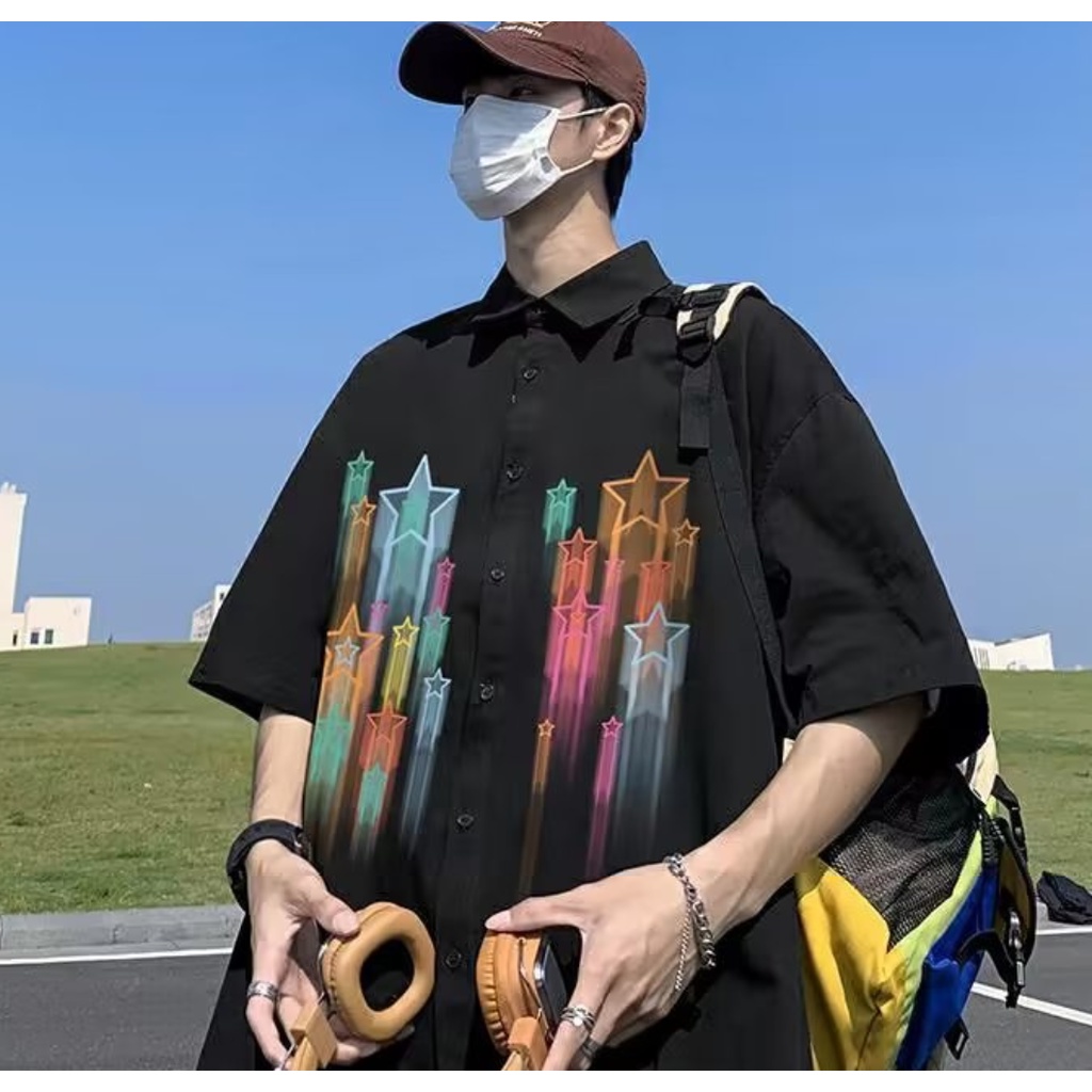 Áo Sơ Mi Tay Ngắn Phong Cách Hong Kong Thời Trang Mùa Hè Cho Nam