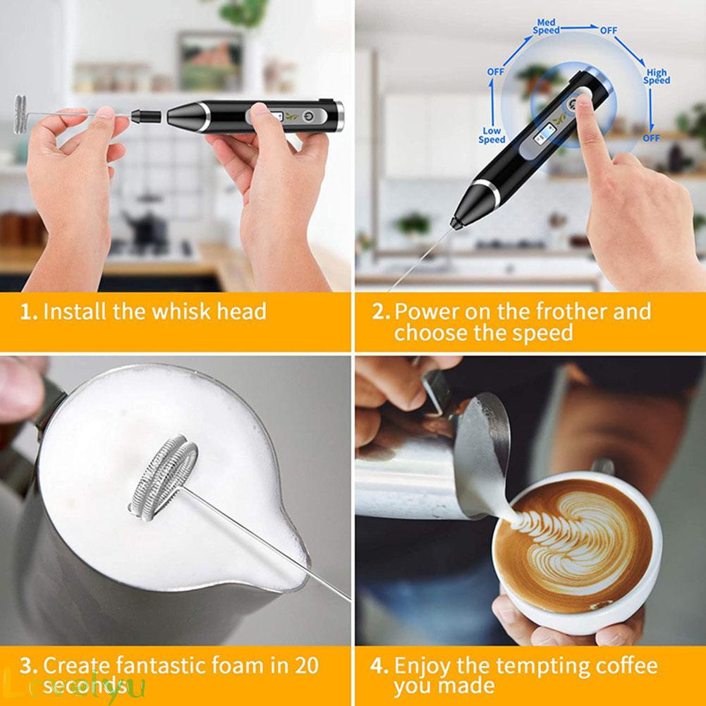 ⭐24H SHIPING ⭐USB Powered Handheld Drink Mixer Electric Milk Frother for Baristas and Home Use