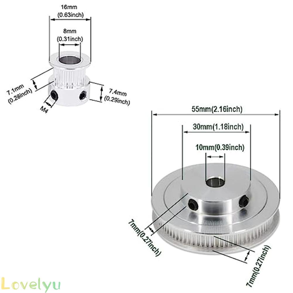 ⭐24H SHIPING ⭐GT2 Synchronous Wheel 20 &amp; 80 Teeth Aluminium Timing Pulley with 250mm Belt