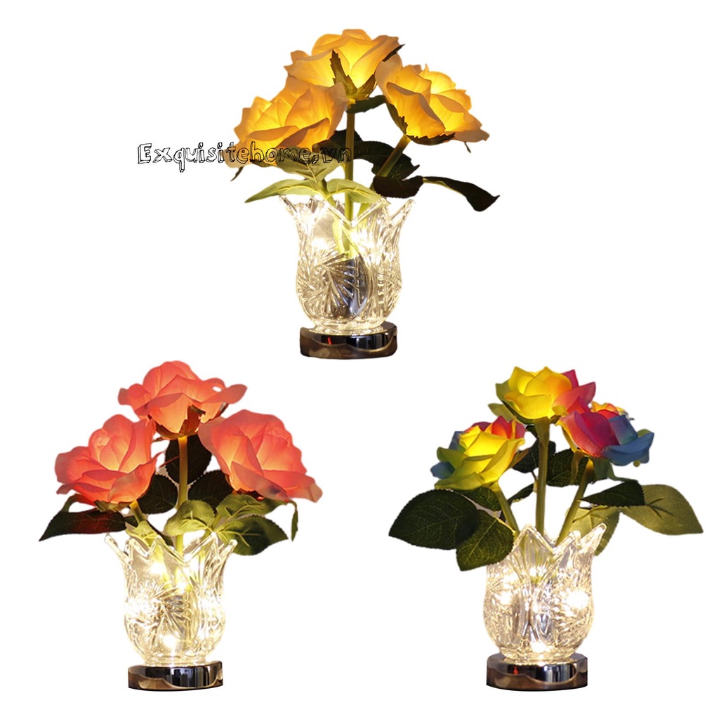Đèn LED Để Bàn Hình Hoa Hồng 300mAh