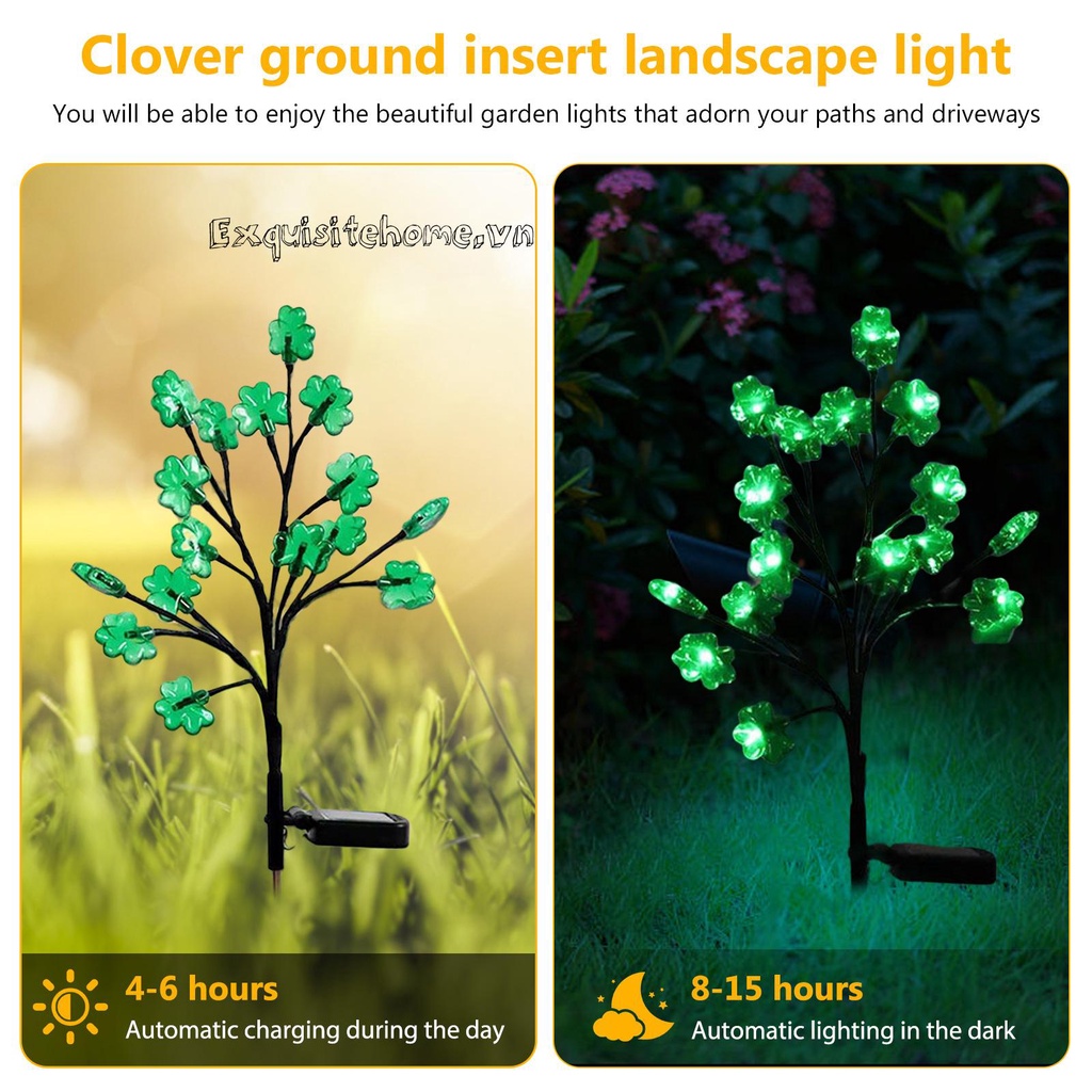 Đèn LED Năng Lượng Mặt Trời Chống Thấm Nước Trang Trí Lối Đi Sân Vườn