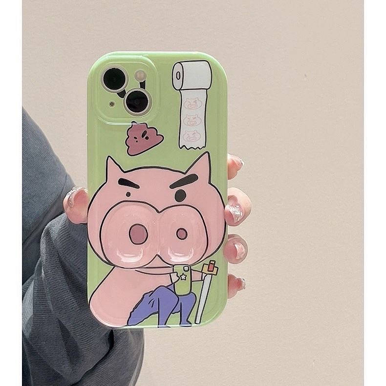 Three-Dimensional Pinch Pig Left Guard Iphone14 Apple 13promax Phone Case 12 Cute Funny 11 Drop-Resistant zKHl