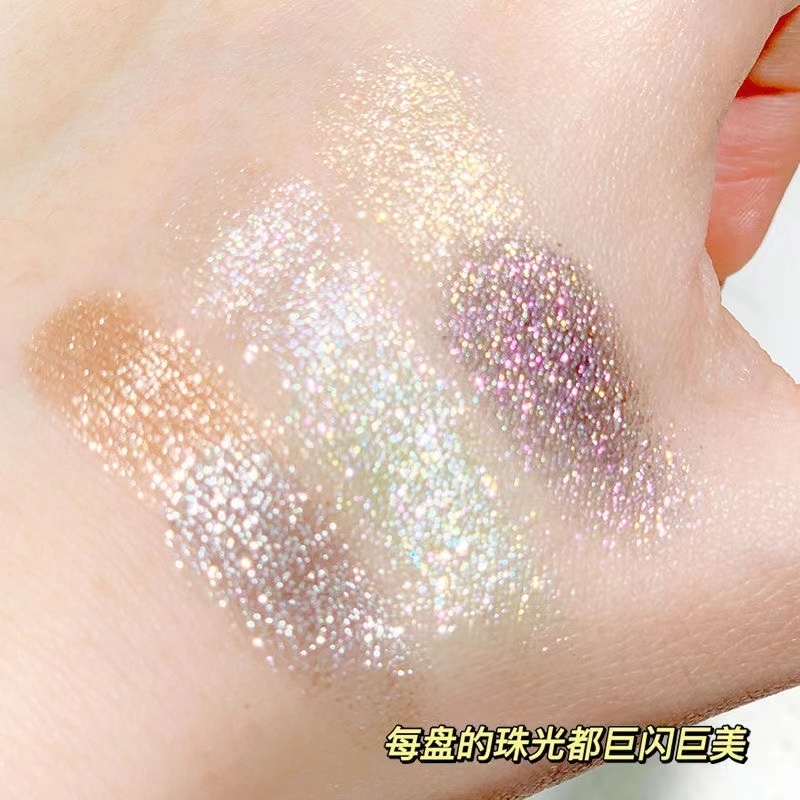 Bảng Phấn Mắt Xixi Màu Lì Và Ánh Ngọc Trai Kết Hợp Trang Điểm Kháng Nước Và Lâu Trôi