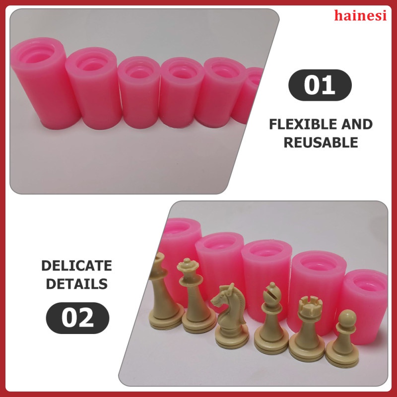 Bộ 6 Khuôn Silicone Hình Quân Cờ Vua