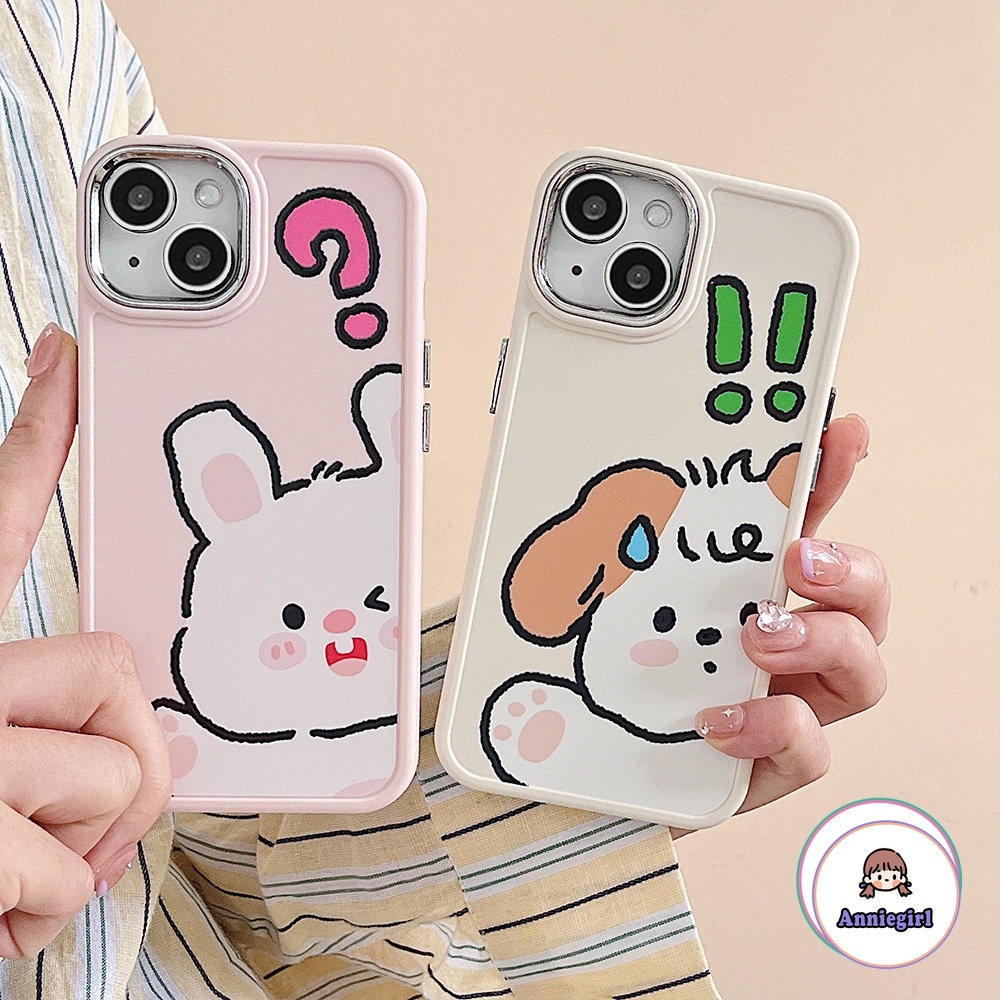 Ốp Điện Thoại Chống Sốc In Hình Thỏ / Cún Hoạt Hình Màu Hồng Cho iPhone 14 Pro 13 12 / 12pro 11 Pro Max
