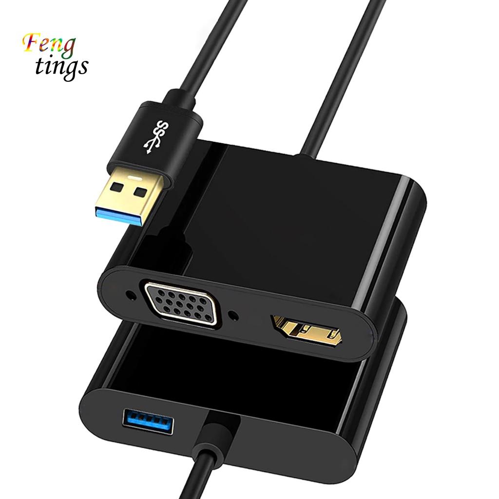 Cáp Chuyển Đổi Đồ Họa Video 3 Trong 1 Độ Phân Giải Cao 1080P USB 30 Sang HDMI Cho Windows 7 / 8 / 10
