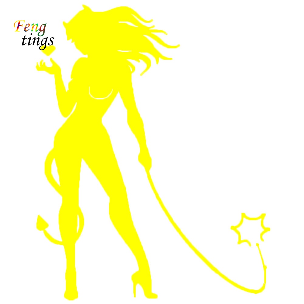 Sticker Hình Cô Gái Ác Quỷ Gợi Cảm Chống Thấm Nước 102x127cm Dán Trang Trí Xe Hơi