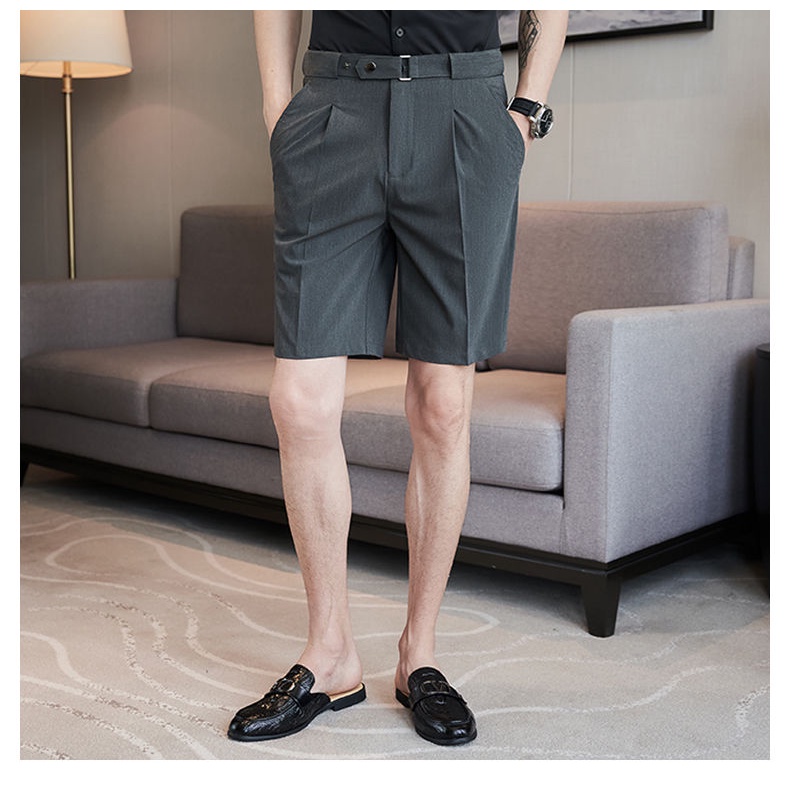 Quần Short Vải Lụa Lạnh Mỏng Ống Suông Thời Trang Nam Cao Cấp