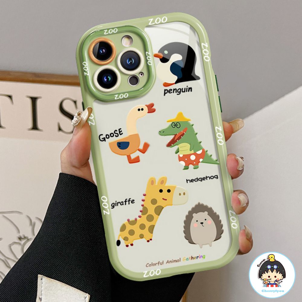 Ốp Điện Thoại TPU Mềm Dày Dặn Chống Sốc Họa Tiết Động Vật Hoạt Hình Graffiti Cho iPhone 11 12 13 14 Pro Max
