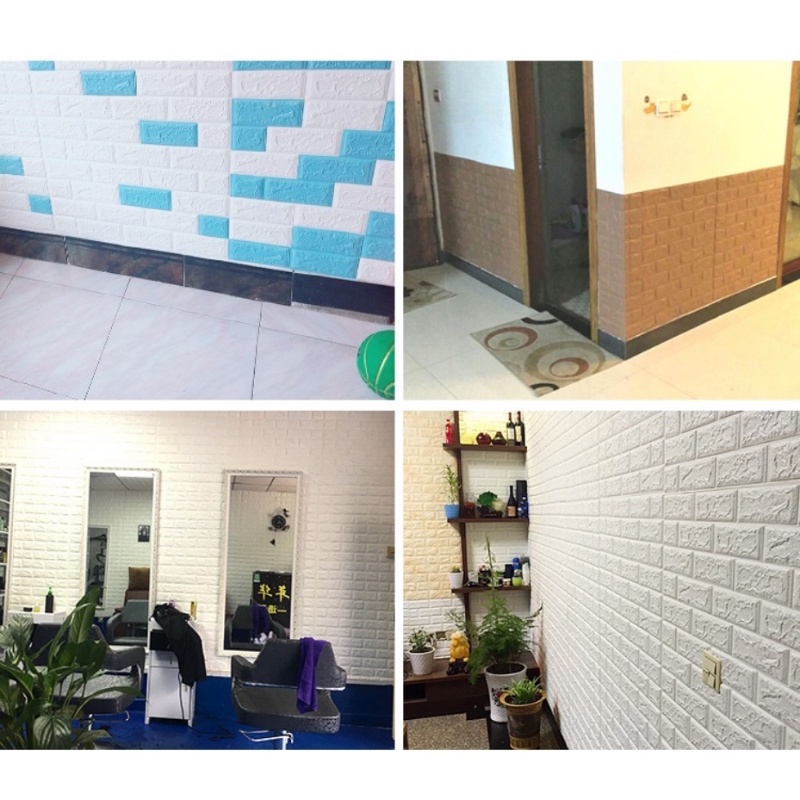 Miếng Dán Tường Bằng PVC Họa Tiết Gạch 3D Phong Cách Hiện Đại Độc Đáo Trang Trí Nhà Cửa DIY