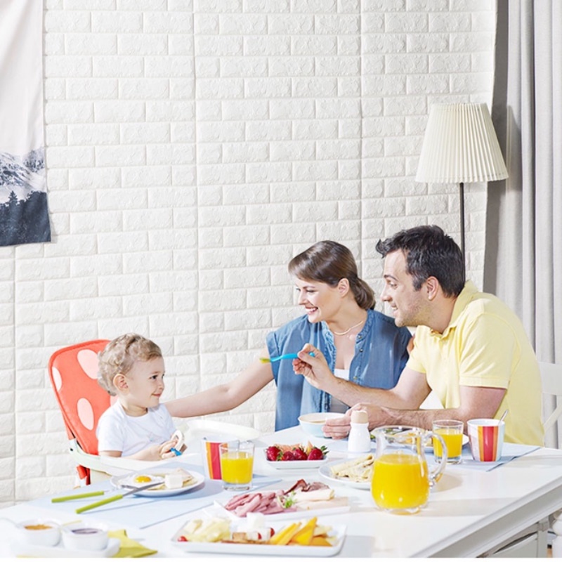 Miếng Dán Tường Bằng PVC Họa Tiết Gạch 3D Phong Cách Hiện Đại Độc Đáo Trang Trí Nhà Cửa DIY