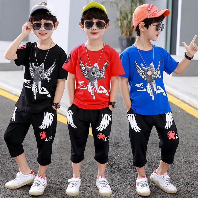 Set Áo Thun Ngắn Tay Và Quần Short Thời Trang Mùa Hè Mới Cho Bé Trai 4 6 8 10 12 Tuổi