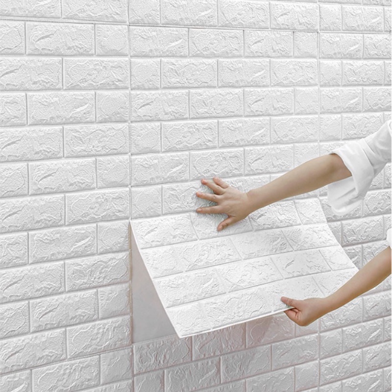 Miếng Dán Tường Bằng PVC Họa Tiết Gạch 3D Phong Cách Hiện Đại Độc Đáo Trang Trí Nhà Cửa DIY