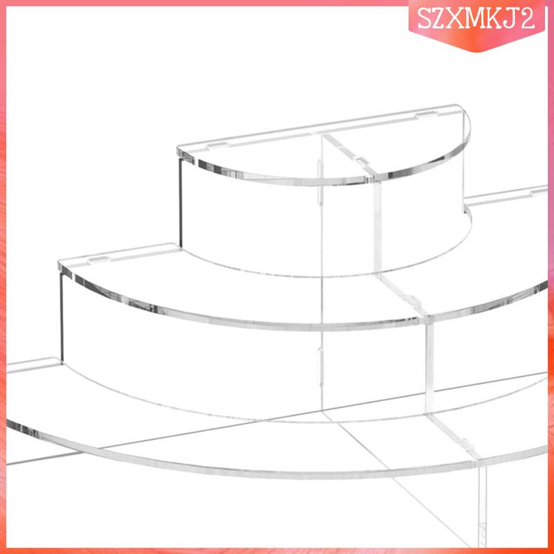 Giá Đỡ Trưng Bày Bánh Cupcake Bằng Acrylic Hình Bán Nguyệt Mini Trang Trí Bàn Tiệc Cưới