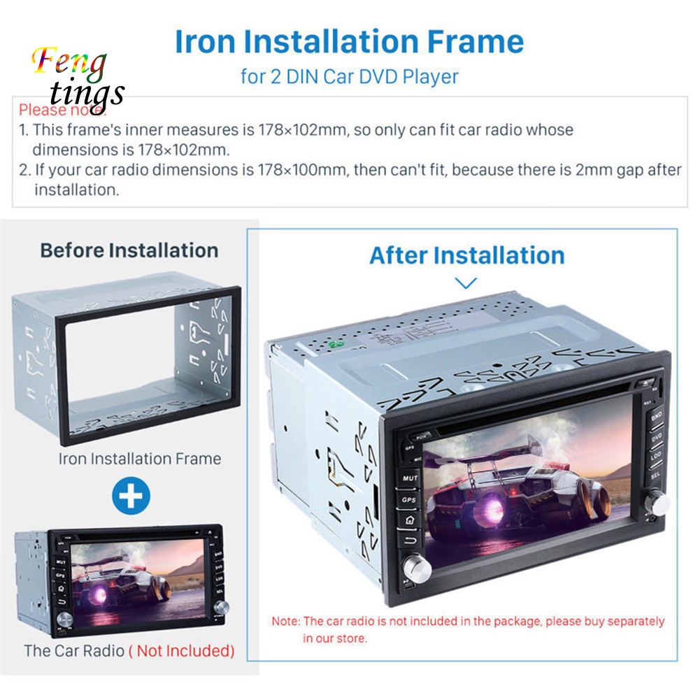 Khung Viền Bảng Điều Khiển Đầu Đĩa DVD Radio 2Din Thông Dụng Cho Xe Hơi